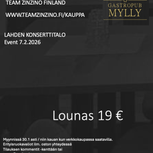 LOUNAS 19 € / 7.2.2026 Lahden Konserttitalo