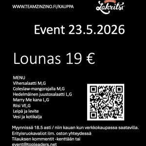 Lounas 19 € Event 23.5.2026