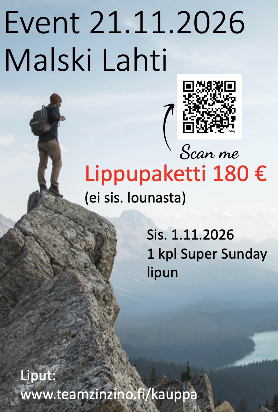Lippupaketti 180 €  MALSKI LAHTI